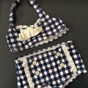 Janie and Jack Blue and White Diaper Cover